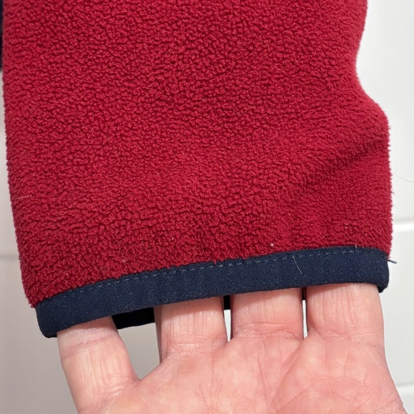 Lands' End men's blue and red 1/4 snap closure polar fleece pullover size M - Picture 6 of 16
